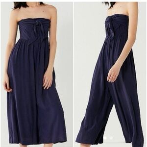 Urban Outfitters Navy Strapless Jumpsuit